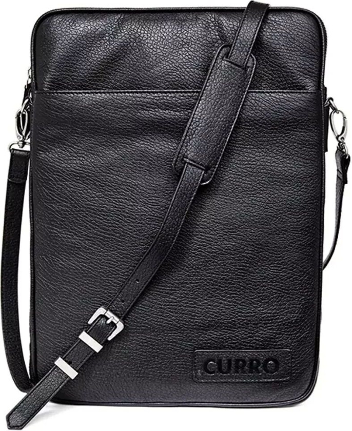 CURRO Real Leather Messenger Bag 14-15" - Black