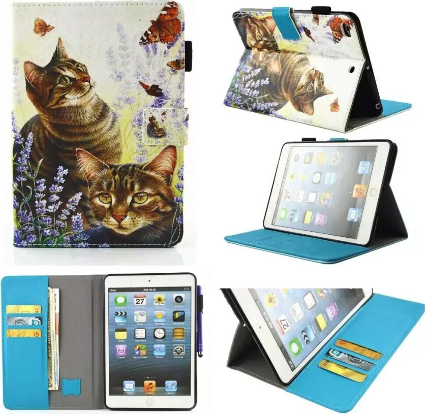 iPad Mini (2019) Deksel m. Kortholder og Stativfunksjon - Forrest Cats