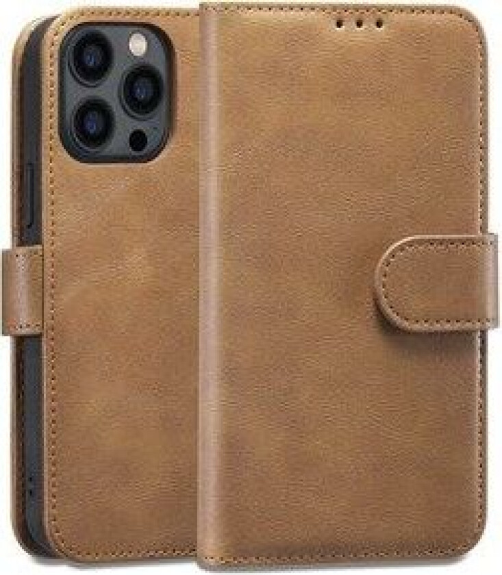 PU-deksel og -lommebok til iPhone 13 Pro Max brun