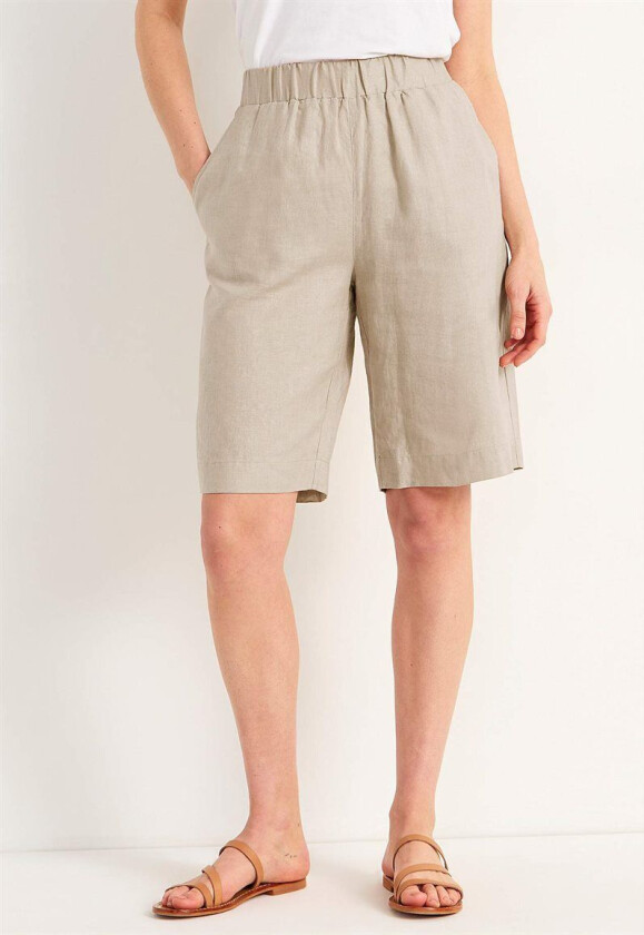 Shorts Premium i lin med strikk i midjen Lo Female
