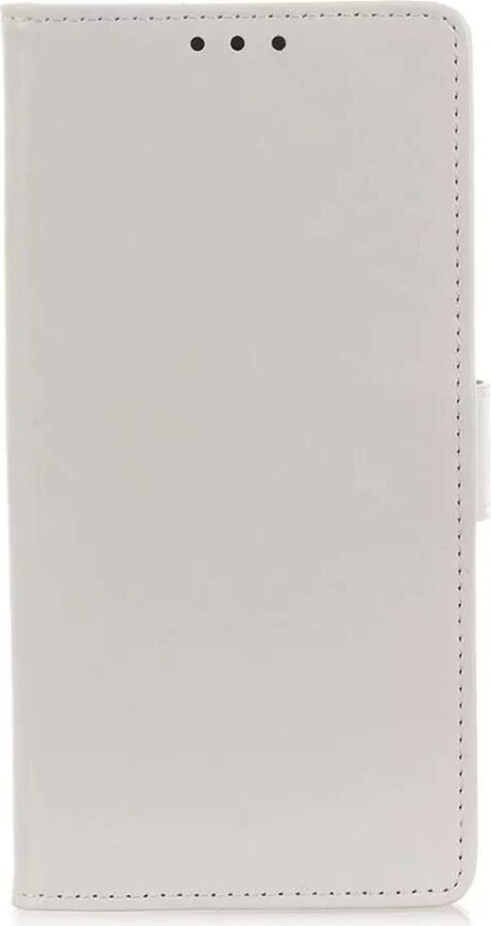 Nokia 1.3 Klassisk PU Skinn Flip Deksel m. stativ & Kortholder - Hvit