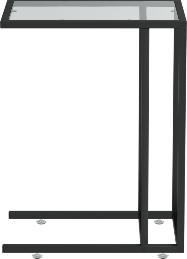 Sidebord for PC svart 50x35x65 cm herdet glass