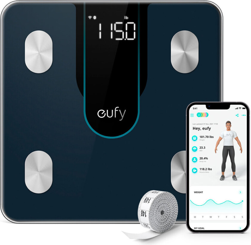 Bilde av Eufy Smart Scale P2 - Badevekt med Bluetooth Kroppsanalyse - Svart