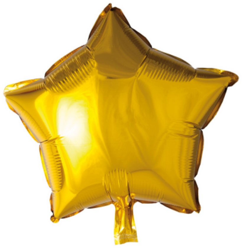 Folie Ballong Gull 46 Cm - Stjerne
