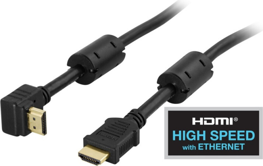 Vinklet Hdmi Kabel High Speed With Ethernet, 4k, Ultra Hd I 60hz - Sva