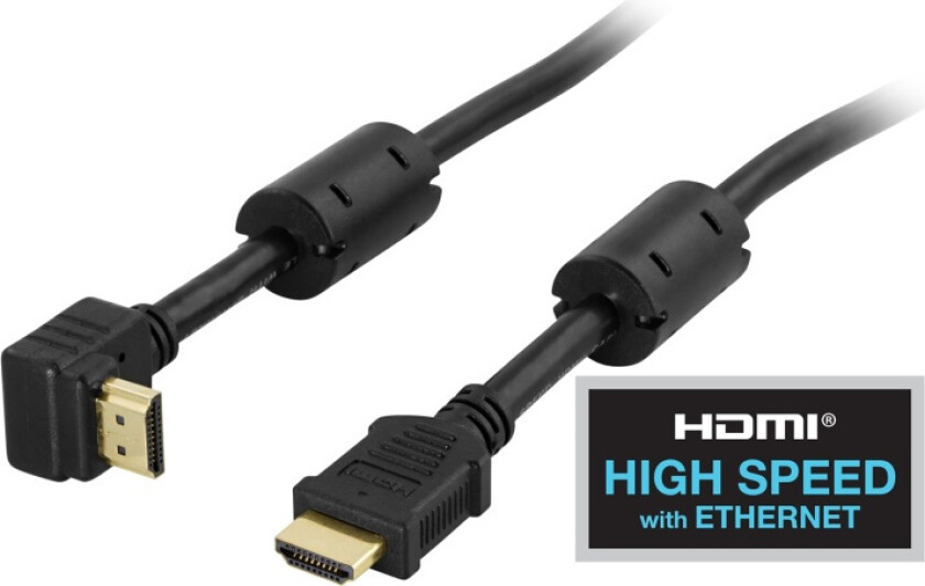 Vinklet Hdmi Kabel High Speed With Ethernet, 4k, Ultra Hd I 60hz - Sva