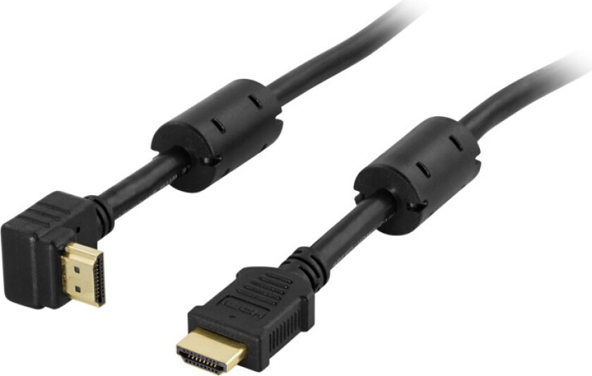 Vinklet Hdmi Kabel High Speed With Ethernet - Svart - 5m