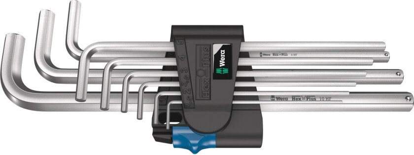 950/9 L Hex-Plus HF 1 Vinkelskrutrekkersett 9 deler, holderfunksjon