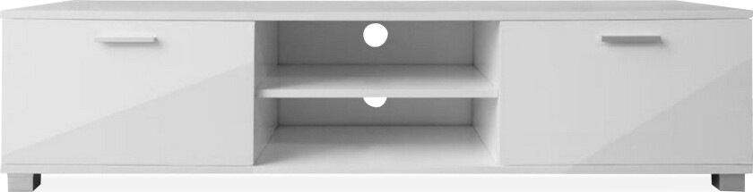 TV-benk høyglans hvit - 140 x 40,3 x 34,7 cm