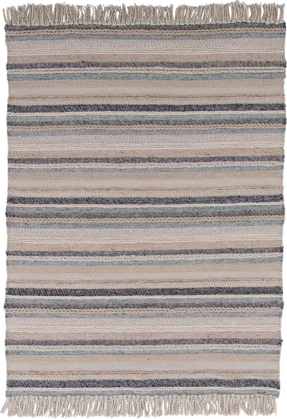 Gudha teppe 240x170 cm ull beige, blå.