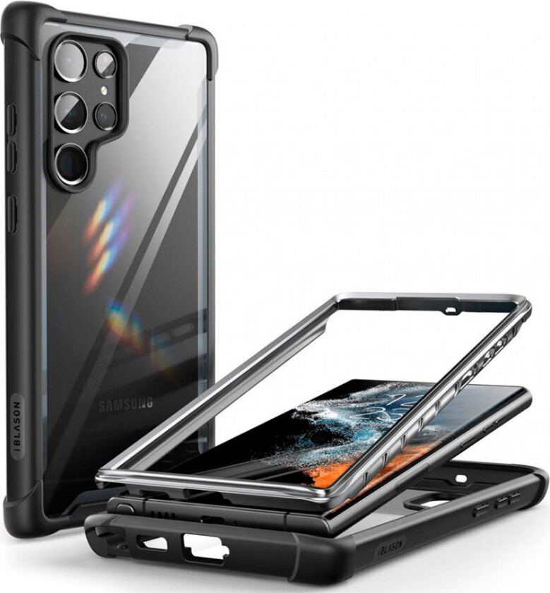 SUPCASE Samsung Galaxy S22 Ultra I-BLASON Ares Deksel med front ramme- Svart