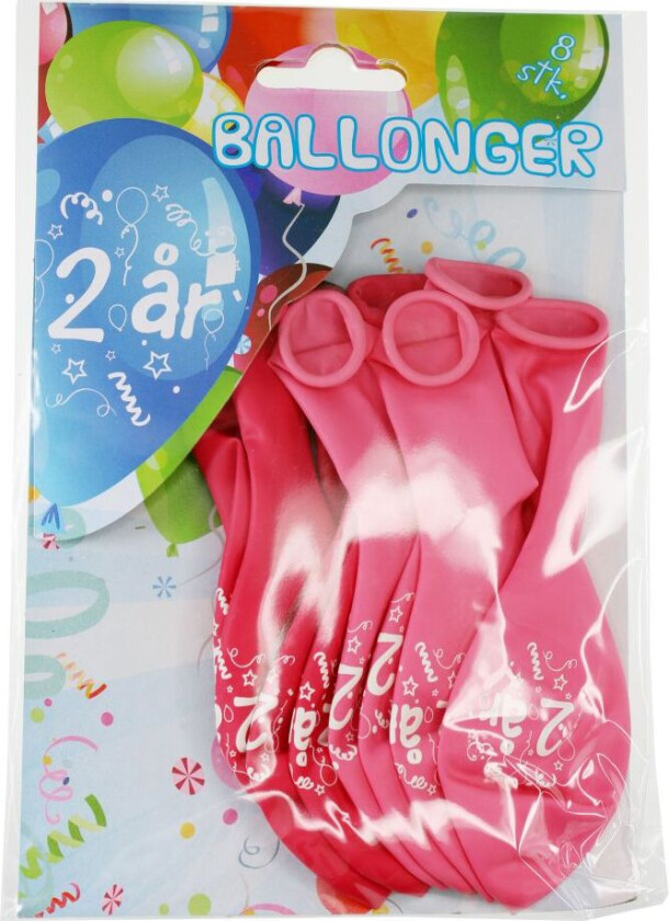 8 Ballonger I Rosa - 2 År