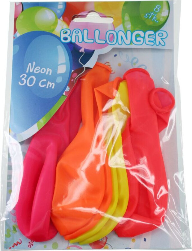 Ballonger 8-Pakning - Neon Farger