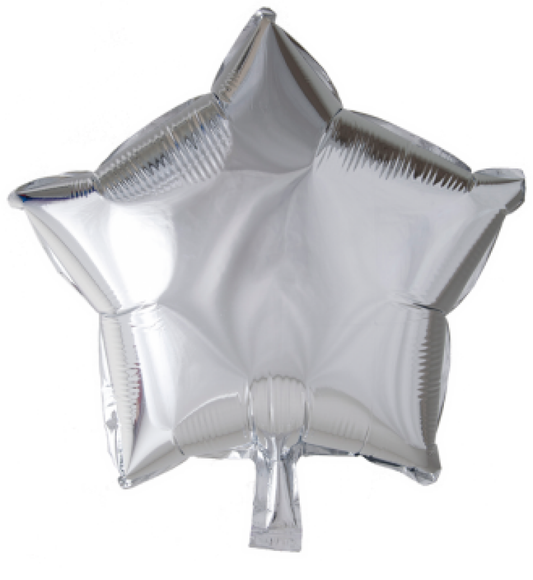 Folie Ballong Sølv 46 Cm - Stjerne