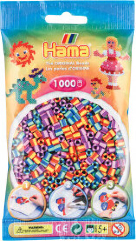 Midi 1000 Stripede Perler - Mix 92