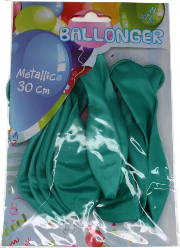 Ballonger 8-Pakning - Grønn Metallisk