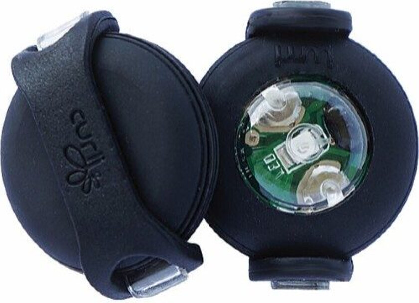 Curli Luumi LED-lampe for hundehålsband/kobbel 2-pack (Svart)