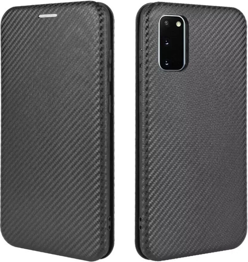 Samsung Galaxy S20 FE / FE (5G) Carbon Tekstur Flip Deksel - Svart