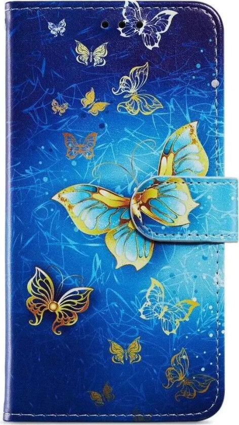 Samsung Galaxy A35 (5G) Kunstskinn Deksel m. Lommebok og Stropp - Sommerfugler