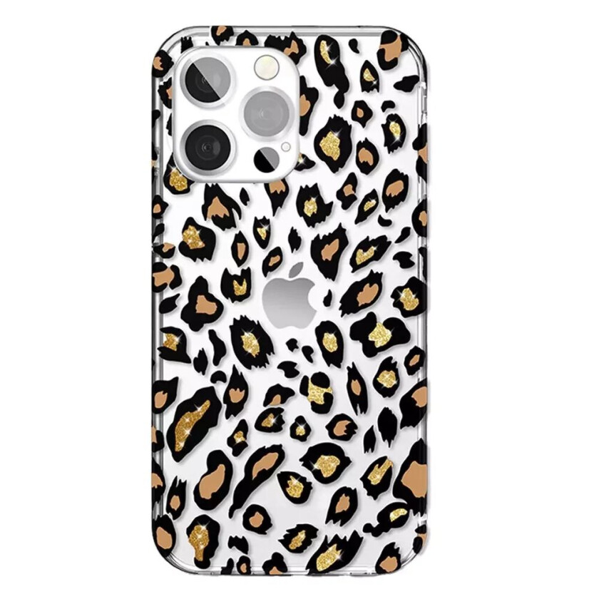 iPhone 13 Wild Series Transparent Bakdeksel m. Motiv - Leopard