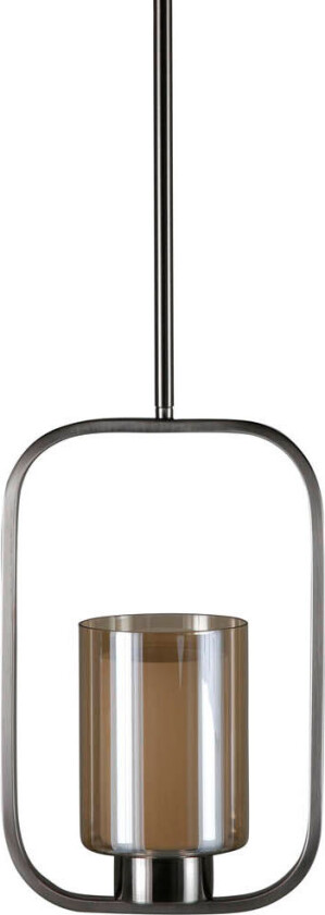 Aludra belysning pendel 22x12x34cm glass, stål sølvfarget.