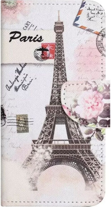 Samsung Galaxy A24 Flip Deksel i Skinn med Lommebok og Trykk - Eiffeltårnet