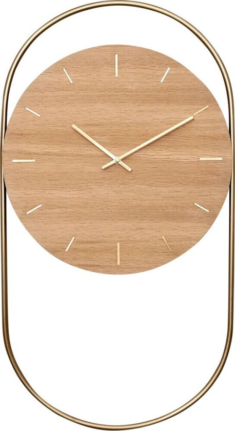 A-Wall veggklokke 41x76 cm Oak-brass