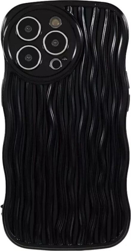 iPhone 14 Pro Fleksibelt Deksel - Bølget - Svart