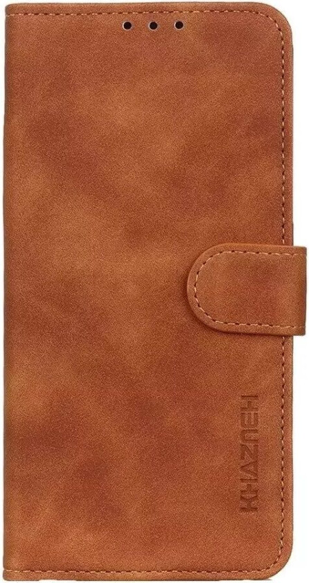 Samsung Galaxy S22 Retro Skinndeksel Med Lommebok - Brun