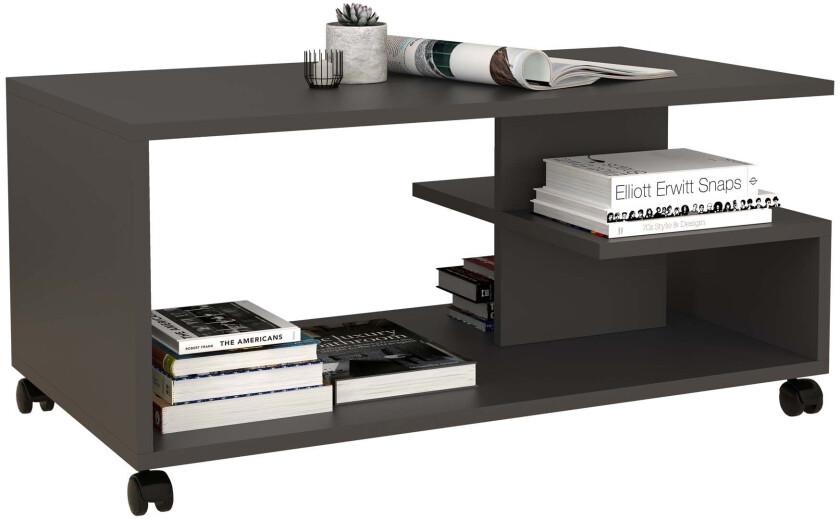 Olus sofabord 4 hyller antracitt.