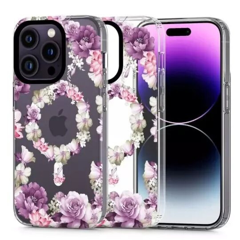 Tech-Protect iPhone 14 Pro Tech-Protect MagMood Deksel - MagSafe Kompatibel - Rose Floral