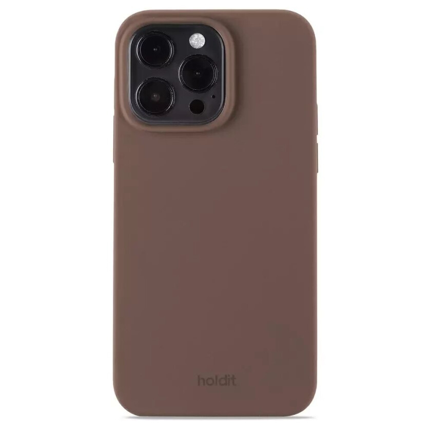Holdit iPhone 14 Pro Max Soft Touch Silikon Deksel - Dark Brown