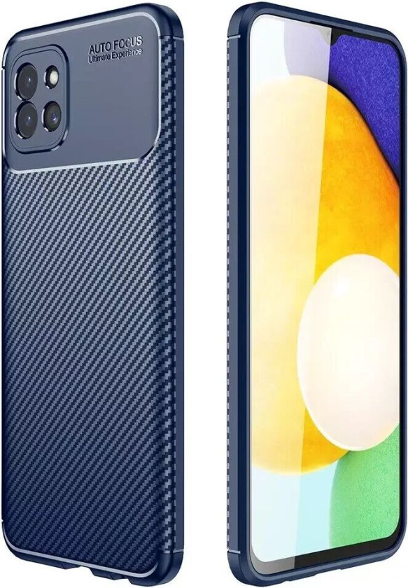 Samsung Galaxy A03 Karbonfiber Fleksibelt Plastdeksel - Blå