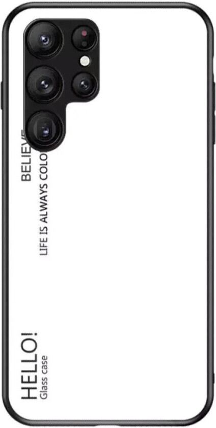 Samsung Galaxy S23 Ultra Glass Bakdeksel - Hello - Hvit