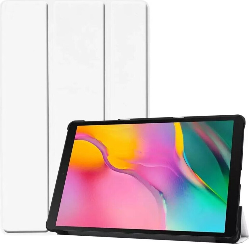 Samsung Galaxy Tab A 10.1 (2019) Sammenleggbar Deksel m. Stativ - Hvit