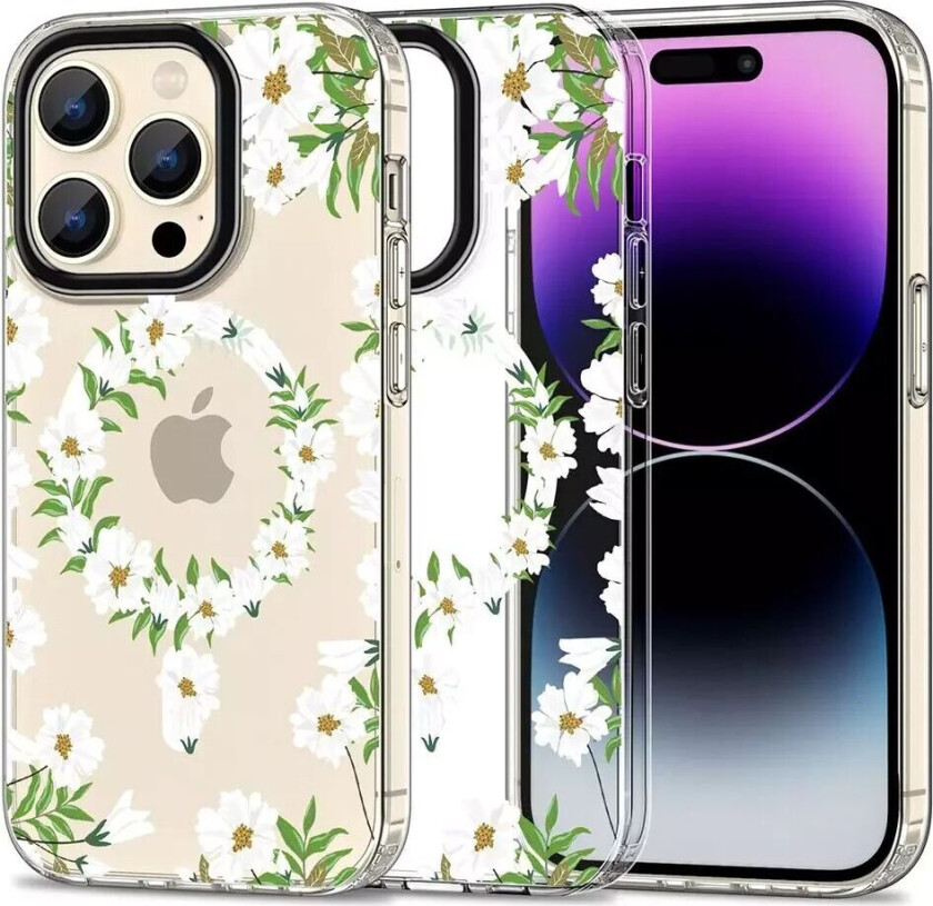 Tech-Protect iPhone 15 Pro Max Tech-Protect MagMood Deksel - MagSafe Kompatibel - White Daisy