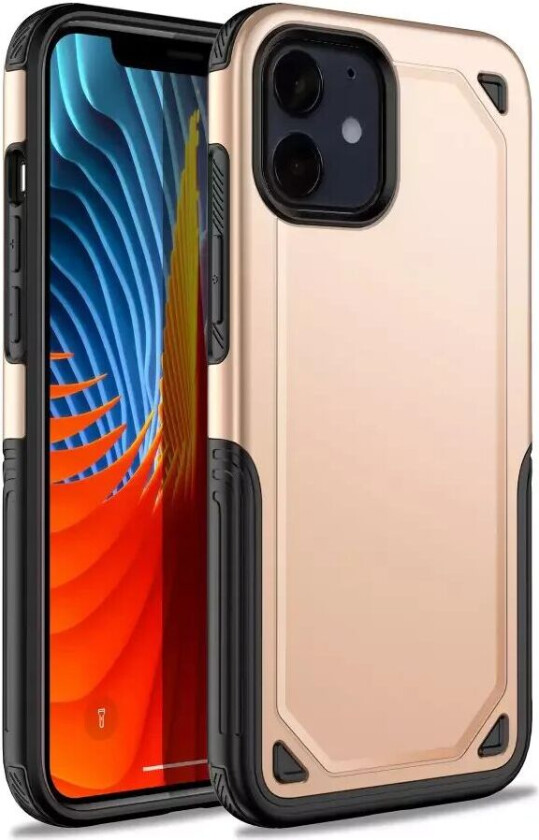 iPhone 12 Mini Rugged Armor Hybrid Deksel - Gull