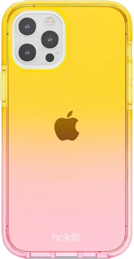 Holdit iPhone 12 / 12 Pro Seethru Deksel - Gradient Bright Pink/Orange Juice