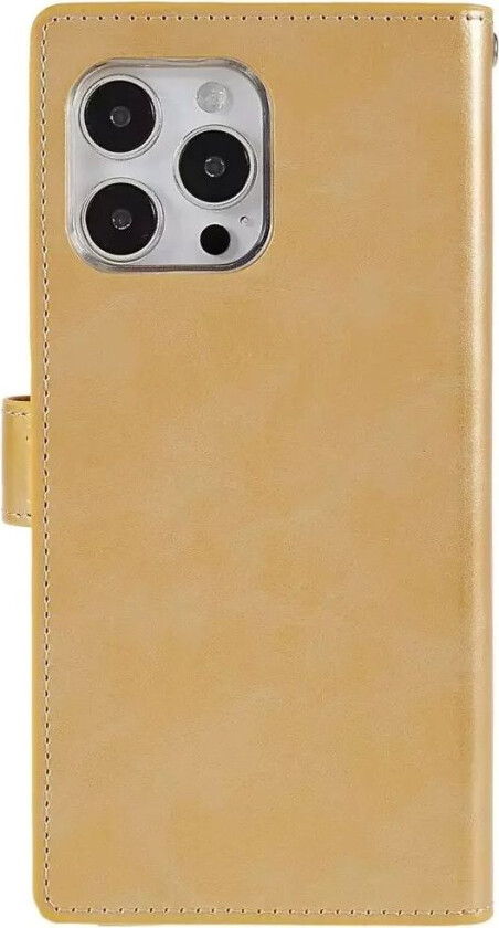 iPhone 14 Pro Max MERCURY GOOSPERY Mansoor Skinndeksel med Lommebok - Gull