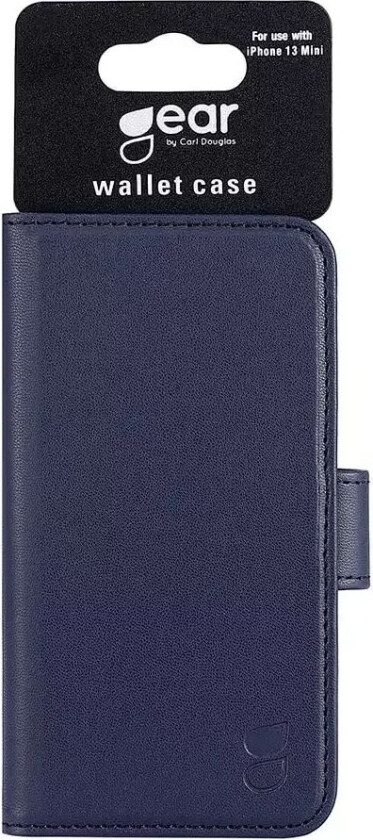 GEAR iPhone 13 Mini Gear Wallet - Flippdeksel i Lær med Lommebok - Blå