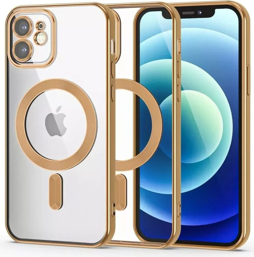 Tech-Protect iPhone 12 Tech-Protect MagShine Deksel - MagSafe Kompatibel - Gjennomsiktig / Gull