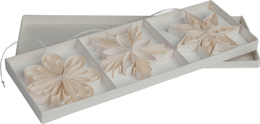 Star mix juletrepynt 3-pakning Hvit