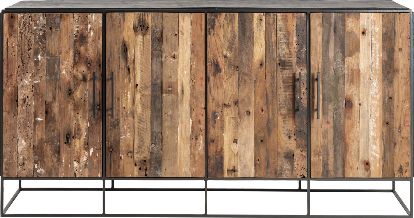 Rustika skjenk med 4 dørerr, rustikt båttre & svart.