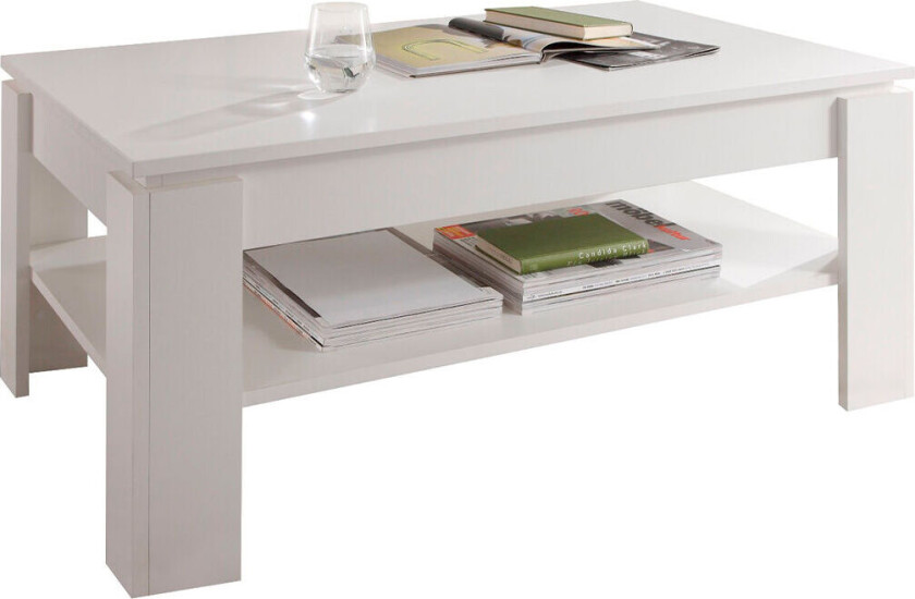 Aboma sofabord med 1 hylle hvit.