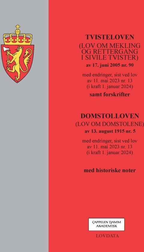 Tvisteloven : (lov om mekling og rettergang i sivile tvister) av 17. juni 2005 nr 90 : med endringer