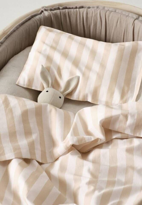 BABY sengesett vogn/vugge - økologisk Lys sand/hvit