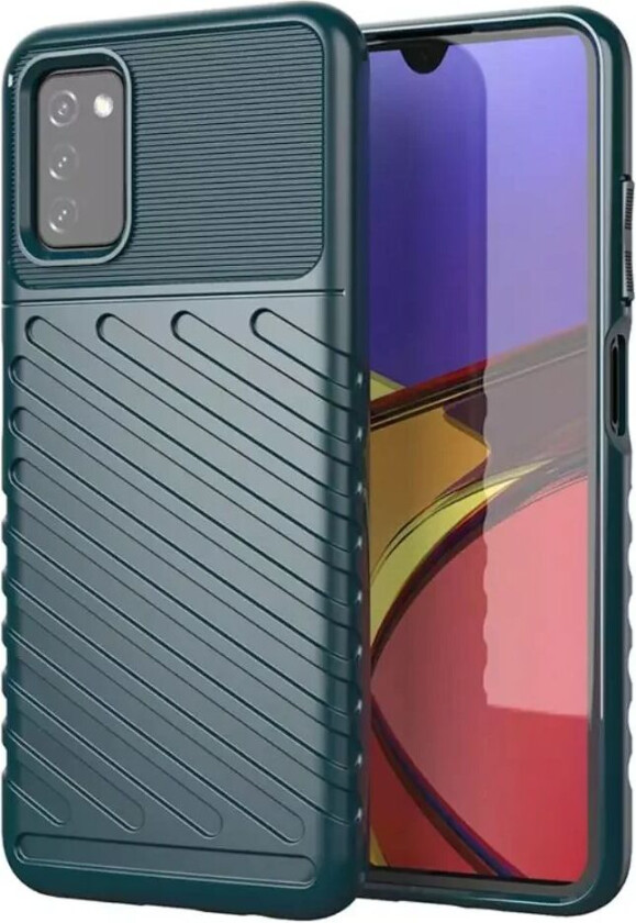 Samsung Galaxy A03s Thunder Series Twill Plastbakdeksel - Grønn