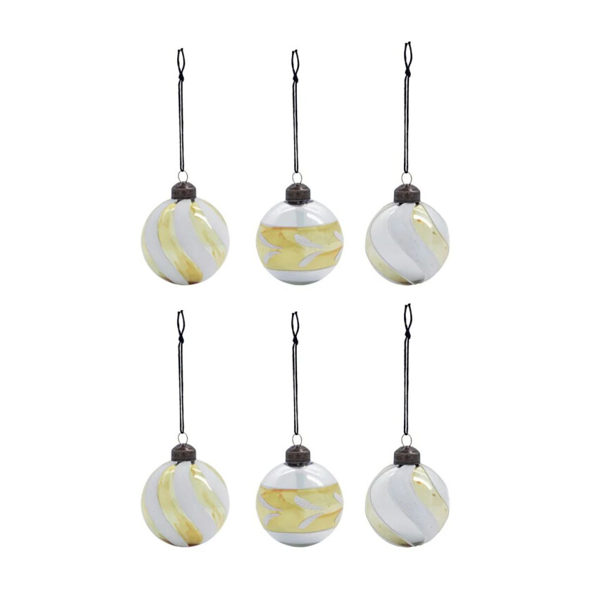 Glowi juletrekule Ø 6 cm 6-pakning Gull