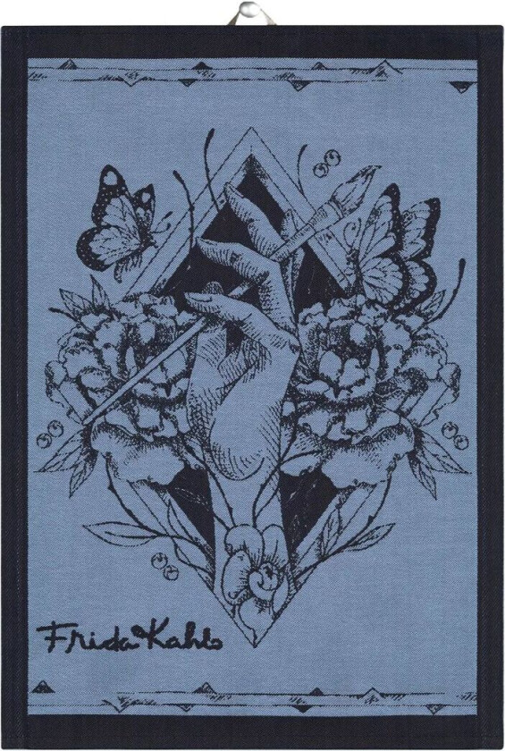 Frida Kahlo Amor Al Arte kjøkkenhåndkle 35 x 50 cm Sort