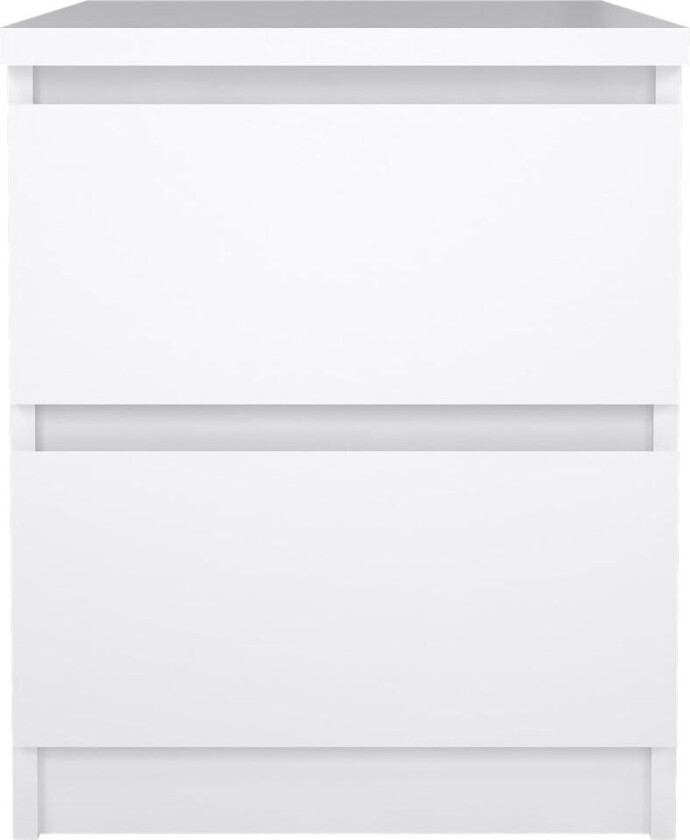 Nada nattbord 2 skuffer hvit høyglans.